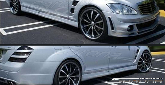 Custom Mercedes S Class  Sedan Side Skirts (2007 - 2013) - $490.00 (Part #MB-032-SS)